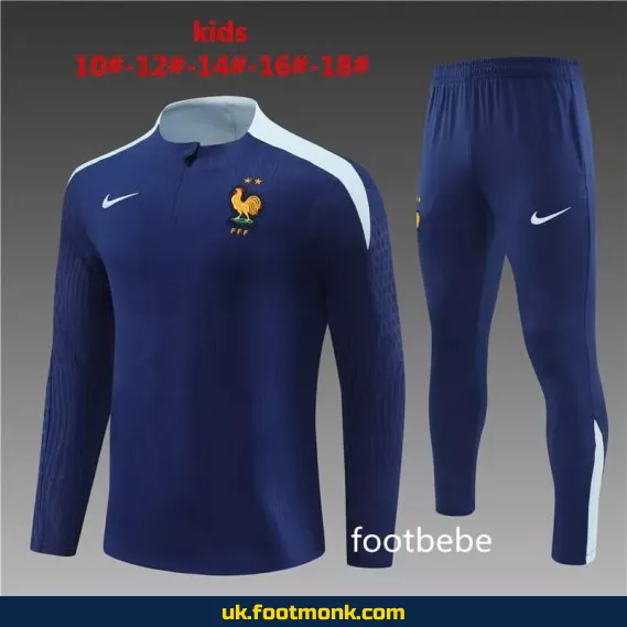 France Team Tracksuit Kids 2024 2025 royal blue.
