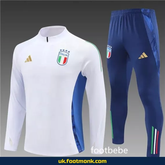 Italy 2024 2025 half-zip tracksuit White.