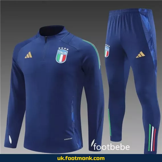 Tracksuit Italy 2024 2025 half-zip blue.