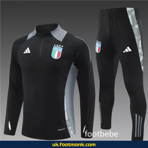 Italy tracksuit 2024 2025 half-zip black.
