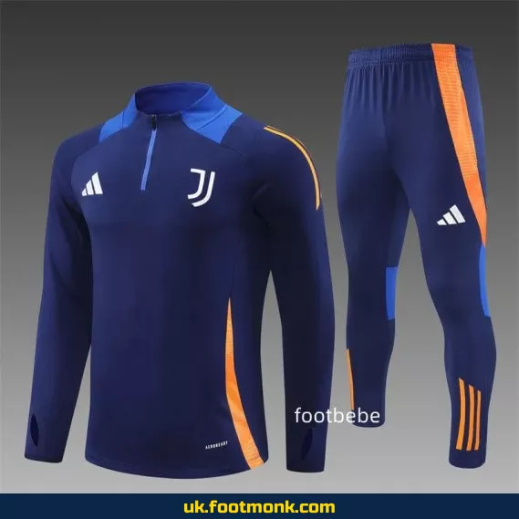 Juventus 2024 2025 half-zip royal blue tracksuit.