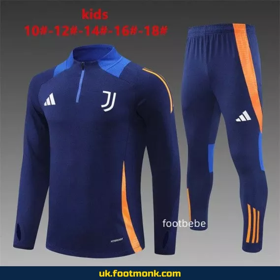 Juventus children's tracksuit 2024 2025 royal blue.
