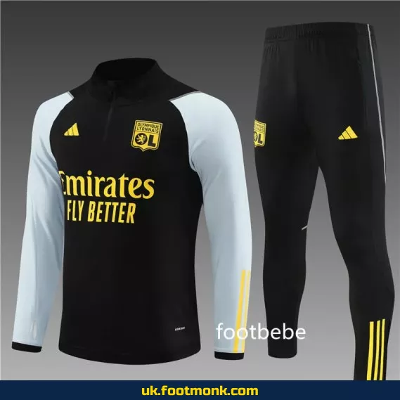 Lyon 2023 2024 half-zip black tracksuit.