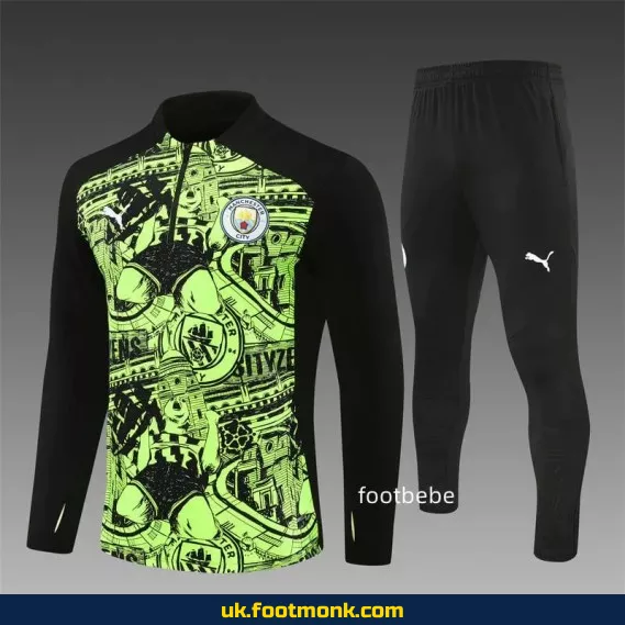 Manchester City 2024-2025 fluorescent green tracksuit.