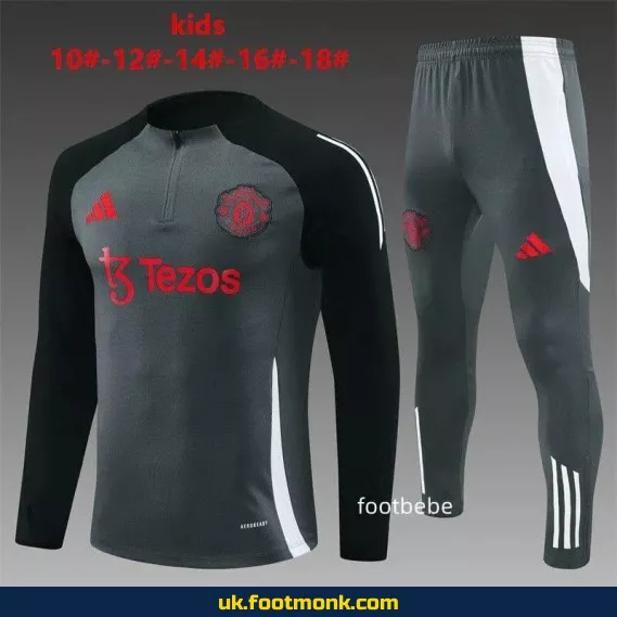 Manchester United children's tracksuit 2024-2025 dark gray.