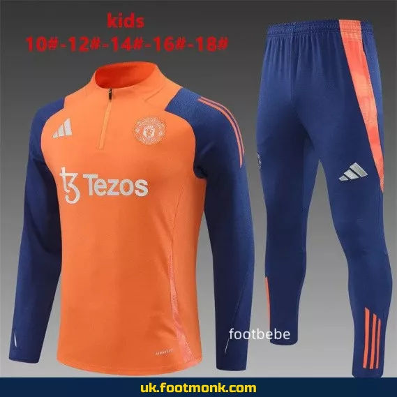 Manchester United children's tracksuit 2024-2025 orange.