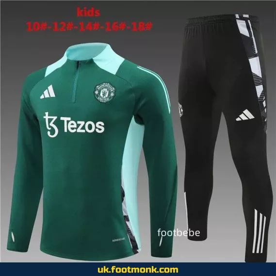 Manchester United children's tracksuit 2024-2025 green.