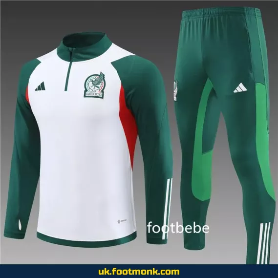 Mexico 2023 2024 half-zip white tracksuit.