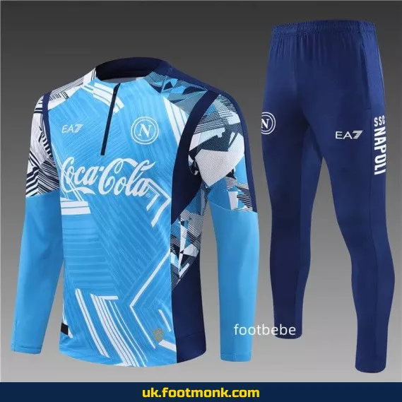 Naples 2024 2025 half-zip blue tracksuit.