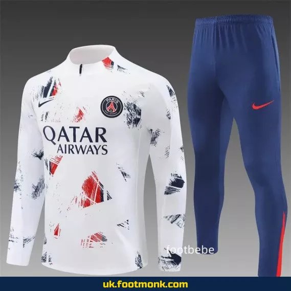 PSG 2024 2025 white camouflage tracksuit.