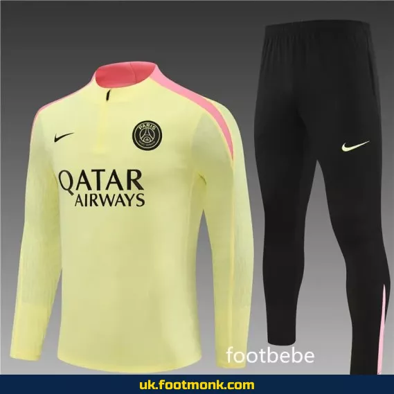 PSG 2024-2025 light yellow tracksuit.