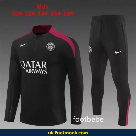 PSG kids' tracksuit 2024-2025 black.
