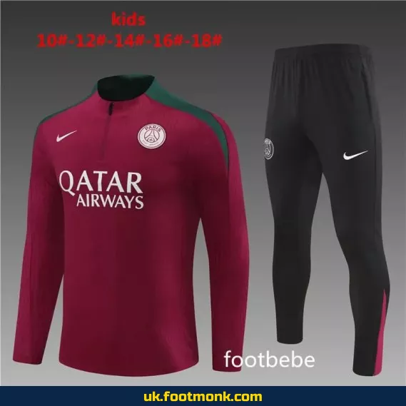 PSG kids' tracksuit 2024-2025 red.
