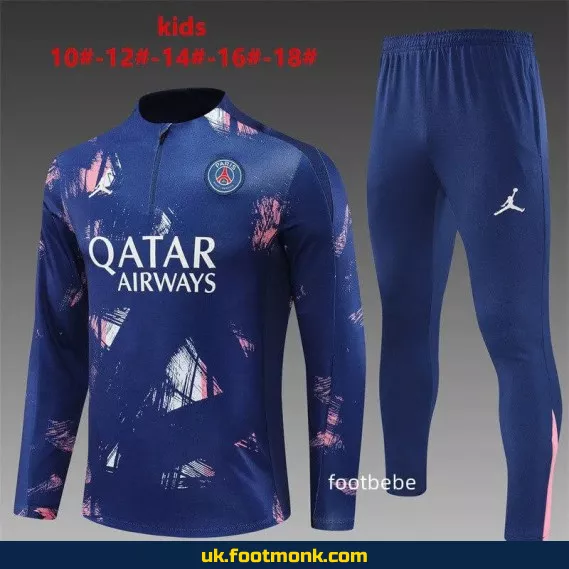 PSG Jordan tracksuit kids 2024 2025 camouflage blue.