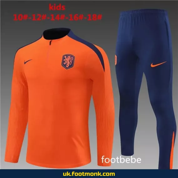 Netherlands children's tracksuit 2024-2025 orange.