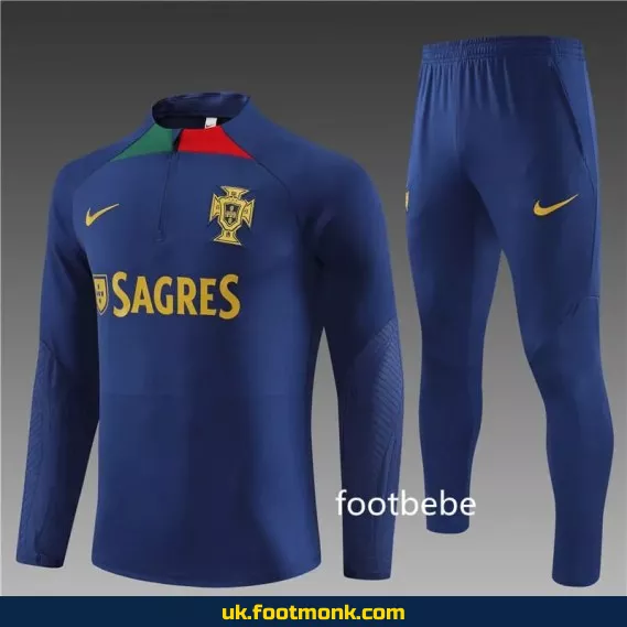 Portugal 2023 2024 tracksuit royal blue half-zip.