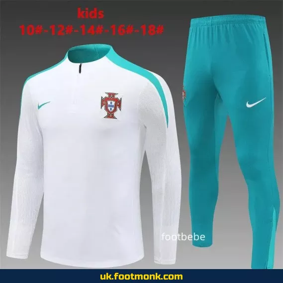 Portugal Tracksuit Kids 2024 2025 White.