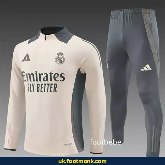 Real Madrid 2024 2025 half-zip tracksuit apricot.