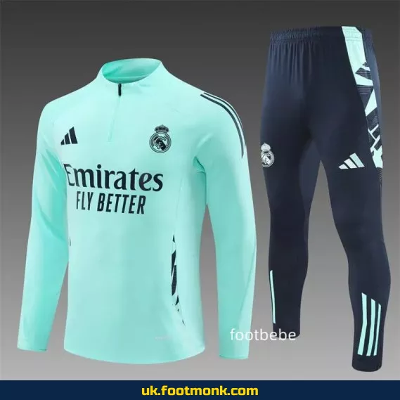 Real Madrid 2024 2025 half-zip tracksuit blue.