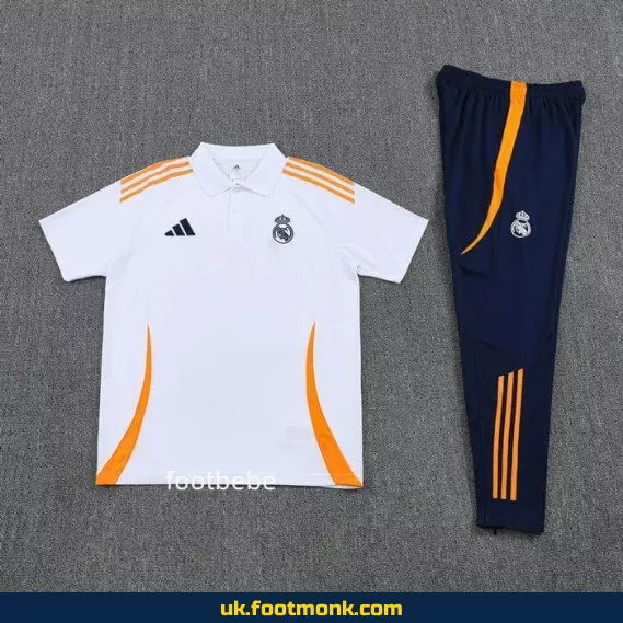 Real Madrid 2025-2026 White Polo Tracksuit.