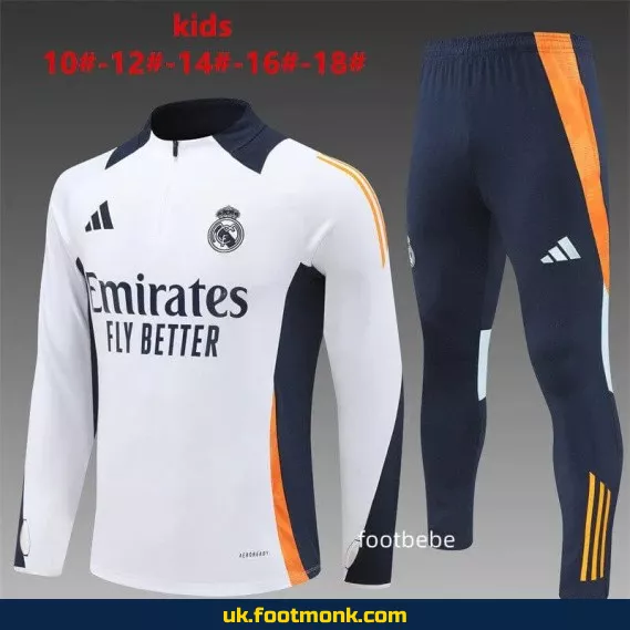 Real Madrid Children's Tracksuit 2024 2025 White.