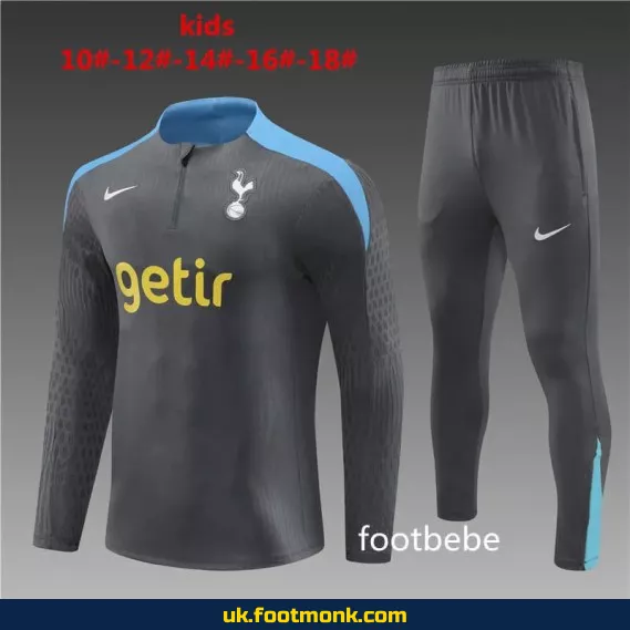 Tottenham kids' tracksuit 2024-2025 dark gray.